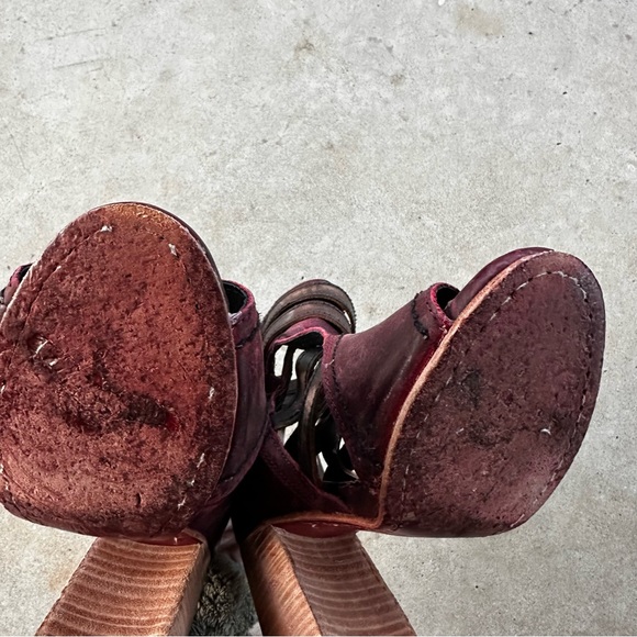 Freebird by Steven Shoes Tiara Wine Leather Booties Women’s Size 7 - Picture 12 of 13